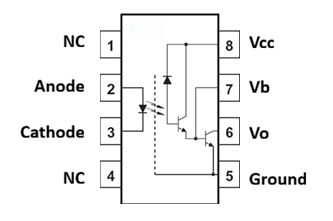 Pinout drawing of 6N138