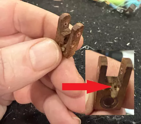 Closeup picture of flange with detail