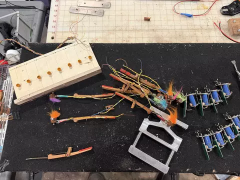Workbench showing several project parts