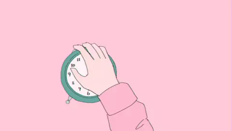 Anime hand stopping an alarm clock
