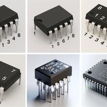 Image of six mutated integrated circuit chips made by artificial intellegence
